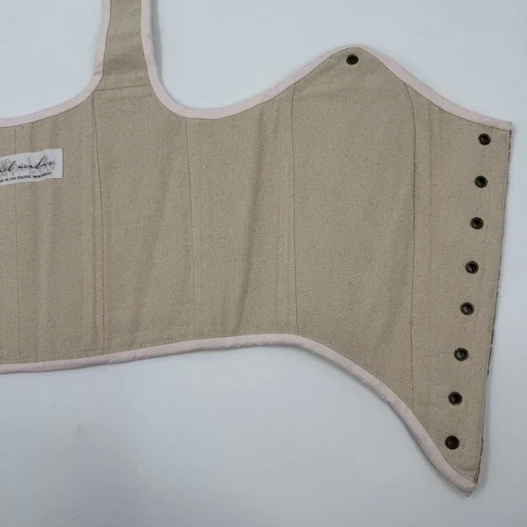 French Meadows Floral Tapestry Corset Stays Bodice Pink Gold Renaissance PNW - Picture 7 of 14